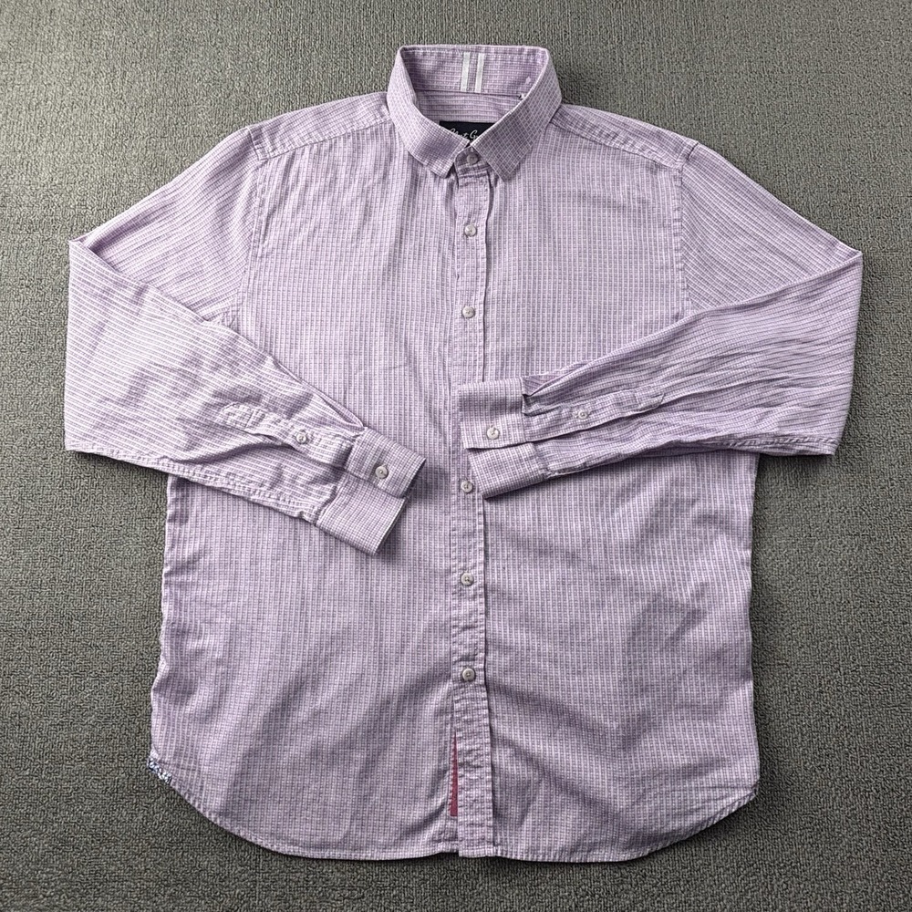 Robert Graham Shirt Adult Extra Large Purple Button Up Long Sleeve Casual Men's